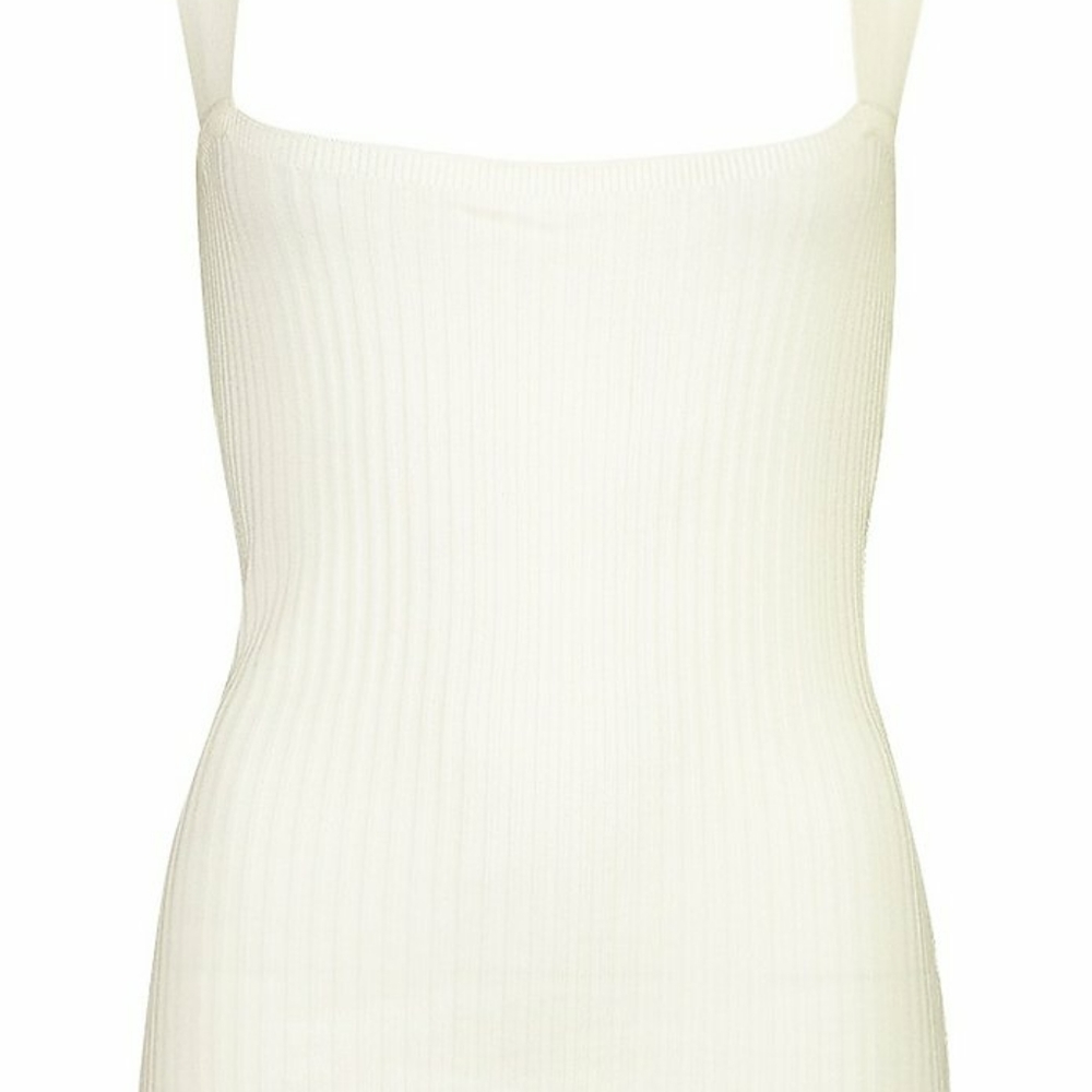 Boohoo ribbed thick strap square neck cami (xl)